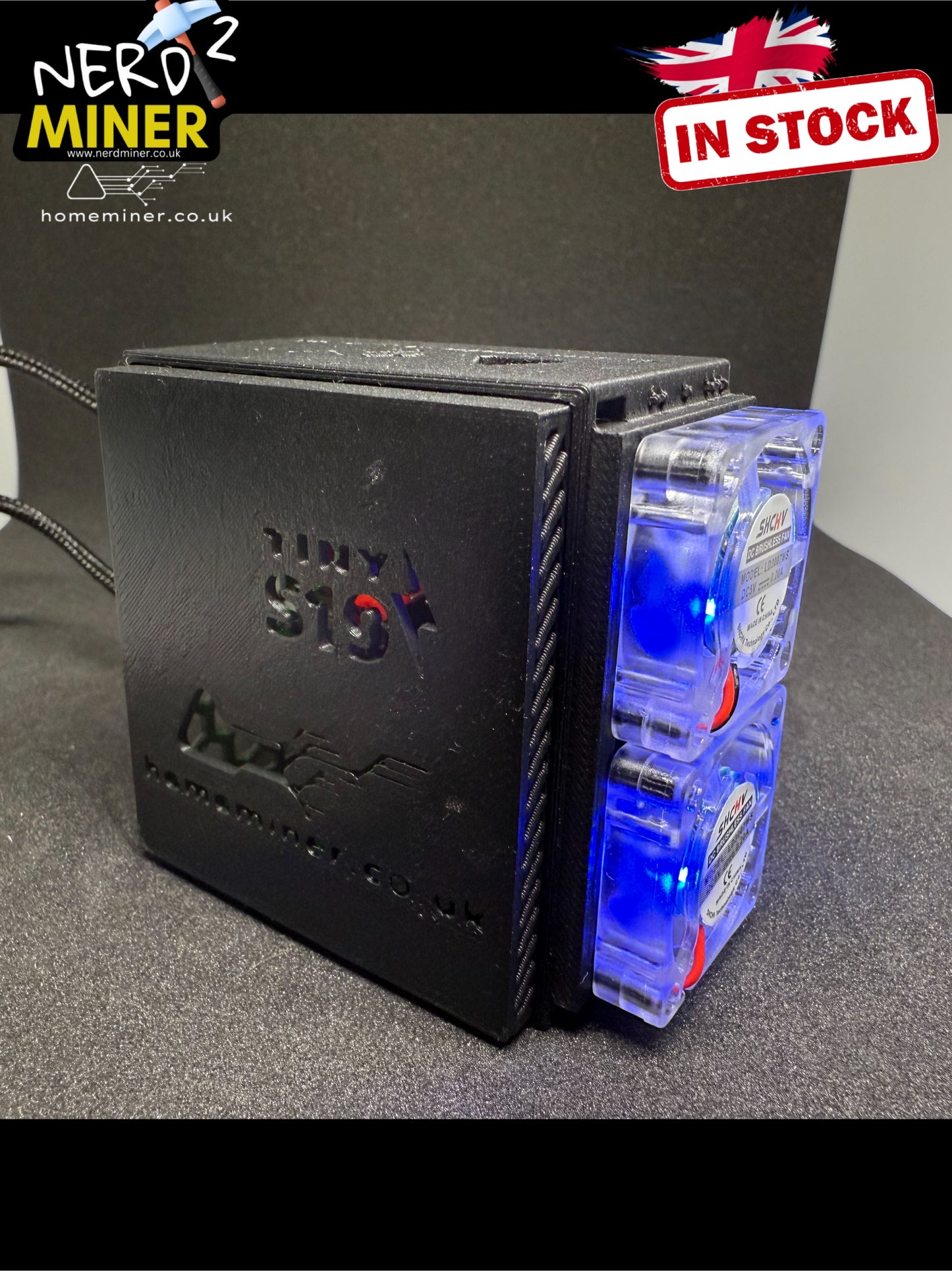 RGB Cooled Nerd Miner v2 - Dual Solo Bitcoin Miners - Crypto Lottery Miner S19 UK STOCK