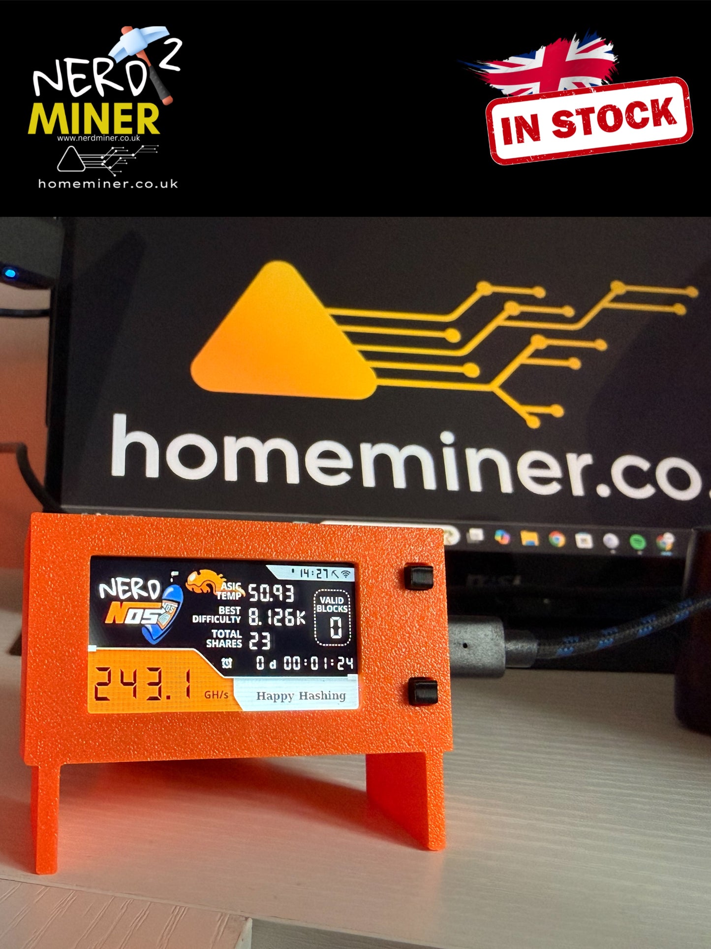 World’s Fastest NerdMiner NerdNos – Millions Of Times Faster 100Gh/s + – UK Stock